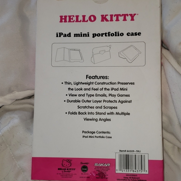Hello Kitty iPad mini portfolio tablet case pink - Picture 3 of 6